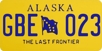 AK license plate GBE023