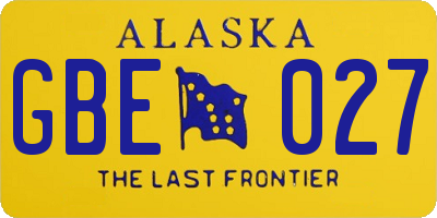 AK license plate GBE027