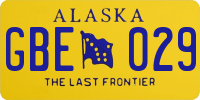 AK license plate GBE029
