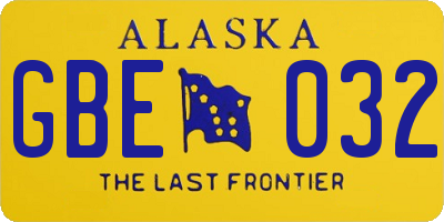 AK license plate GBE032
