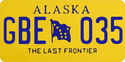AK license plate GBE035