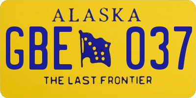 AK license plate GBE037