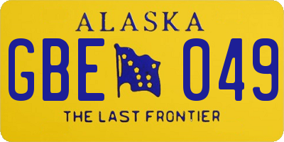 AK license plate GBE049