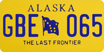 AK license plate GBE065