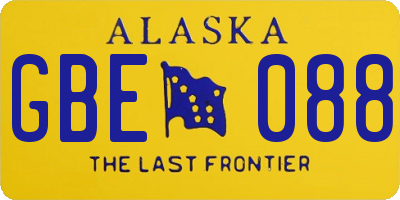 AK license plate GBE088
