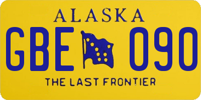 AK license plate GBE090