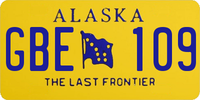 AK license plate GBE109