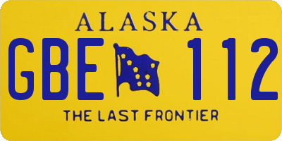 AK license plate GBE112