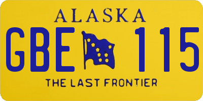AK license plate GBE115