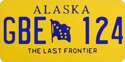 AK license plate GBE124