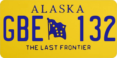 AK license plate GBE132