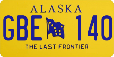 AK license plate GBE140
