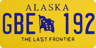 AK license plate GBE192