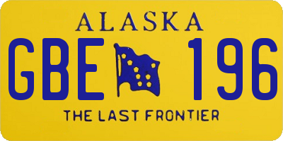 AK license plate GBE196