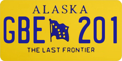 AK license plate GBE201