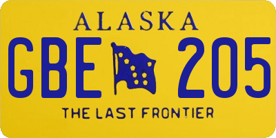 AK license plate GBE205