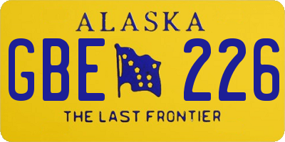AK license plate GBE226