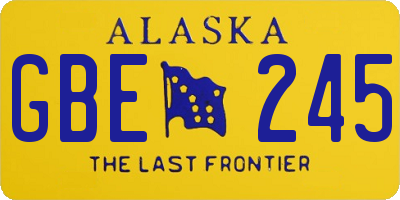 AK license plate GBE245