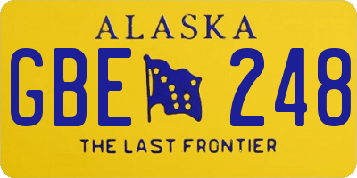 AK license plate GBE248