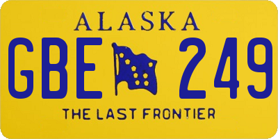 AK license plate GBE249
