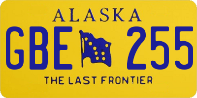 AK license plate GBE255