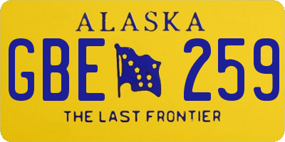 AK license plate GBE259