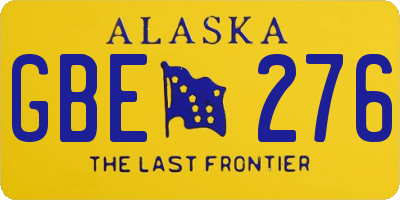 AK license plate GBE276