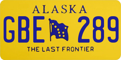 AK license plate GBE289