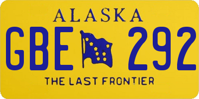 AK license plate GBE292