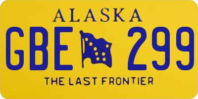 AK license plate GBE299
