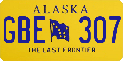 AK license plate GBE307
