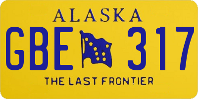 AK license plate GBE317