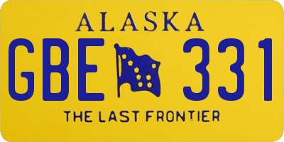 AK license plate GBE331