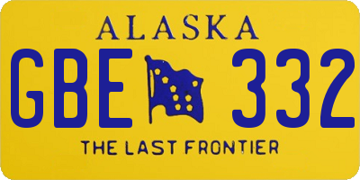 AK license plate GBE332