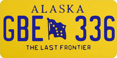 AK license plate GBE336