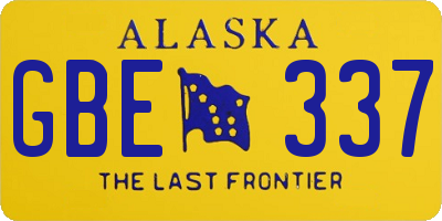 AK license plate GBE337