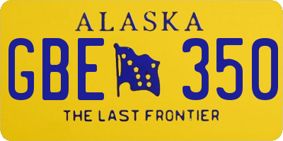 AK license plate GBE350