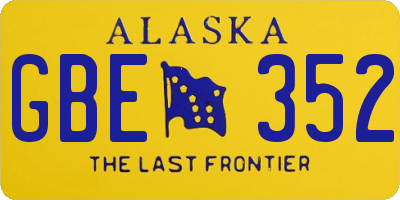 AK license plate GBE352