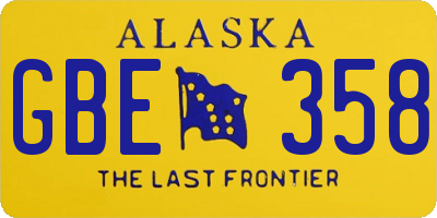AK license plate GBE358
