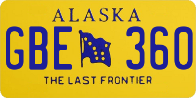 AK license plate GBE360