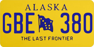 AK license plate GBE380