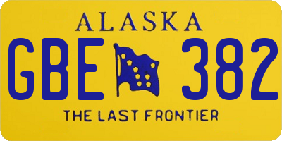 AK license plate GBE382