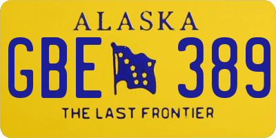 AK license plate GBE389