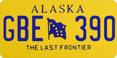 AK license plate GBE390