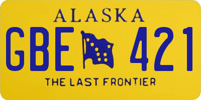 AK license plate GBE421