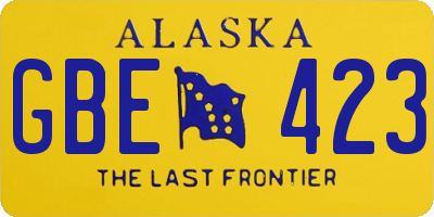 AK license plate GBE423