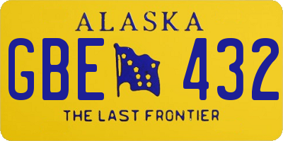 AK license plate GBE432
