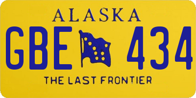 AK license plate GBE434
