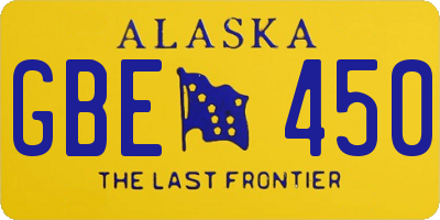 AK license plate GBE450