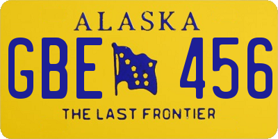 AK license plate GBE456